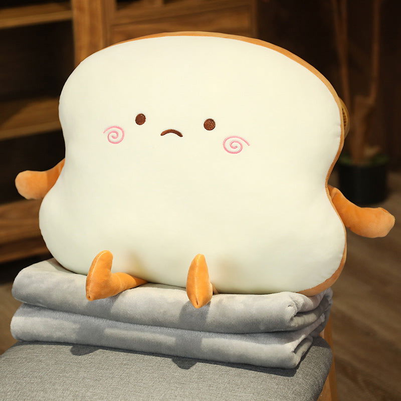 Toasty Cozy Buddy: 2-in-1 Cute Toast Bread Pillow - Grievance Viva Essence