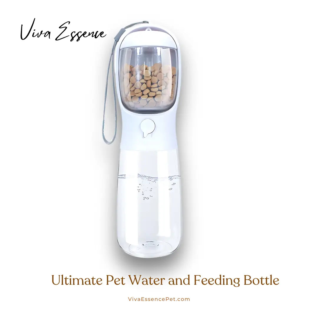 BPA-free food-grade ABS and PET plastic dog water bottle ensuring safe hydration on road trips - vivaessencepet