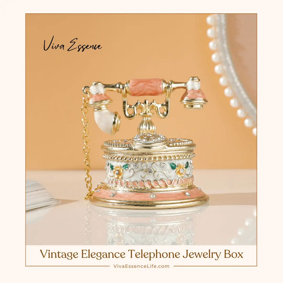 Vintage Elegance Telephone Jewelry Box - Pink Telephone Box Regular Viva Essence