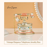 1. Ornate vintage telephone jewelry box with antique gold accents, serving as charming vanity decor by vivaessencepet