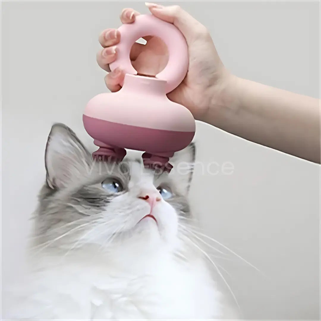 Calming 3D pet massager used by an owner to deepen bonds and provide pet anxiety relief - vivaessencepet