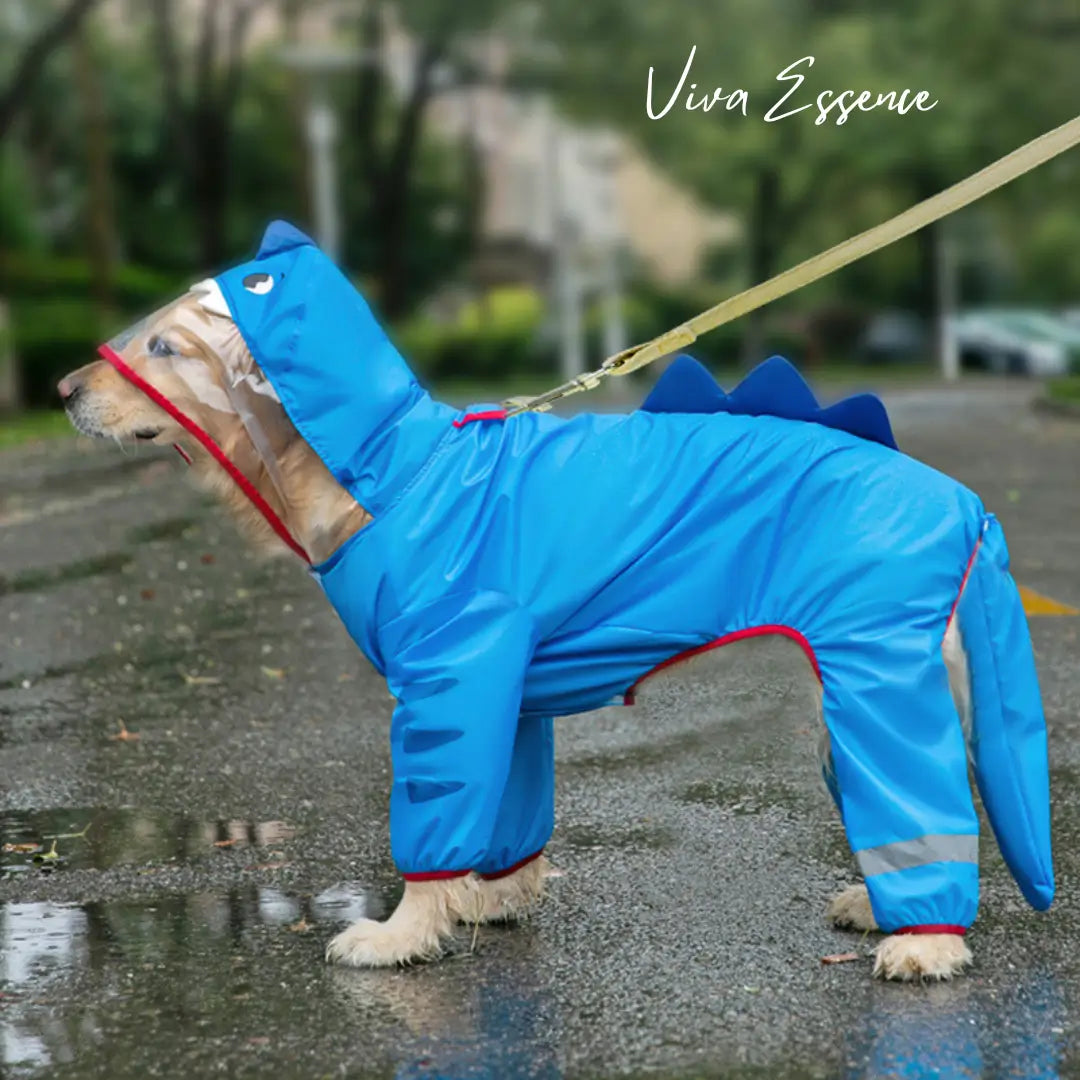 Waterdichte reflecterende regenjas voor honden - reflecterende details voor extra zichtbaarheid - vivaessencepet