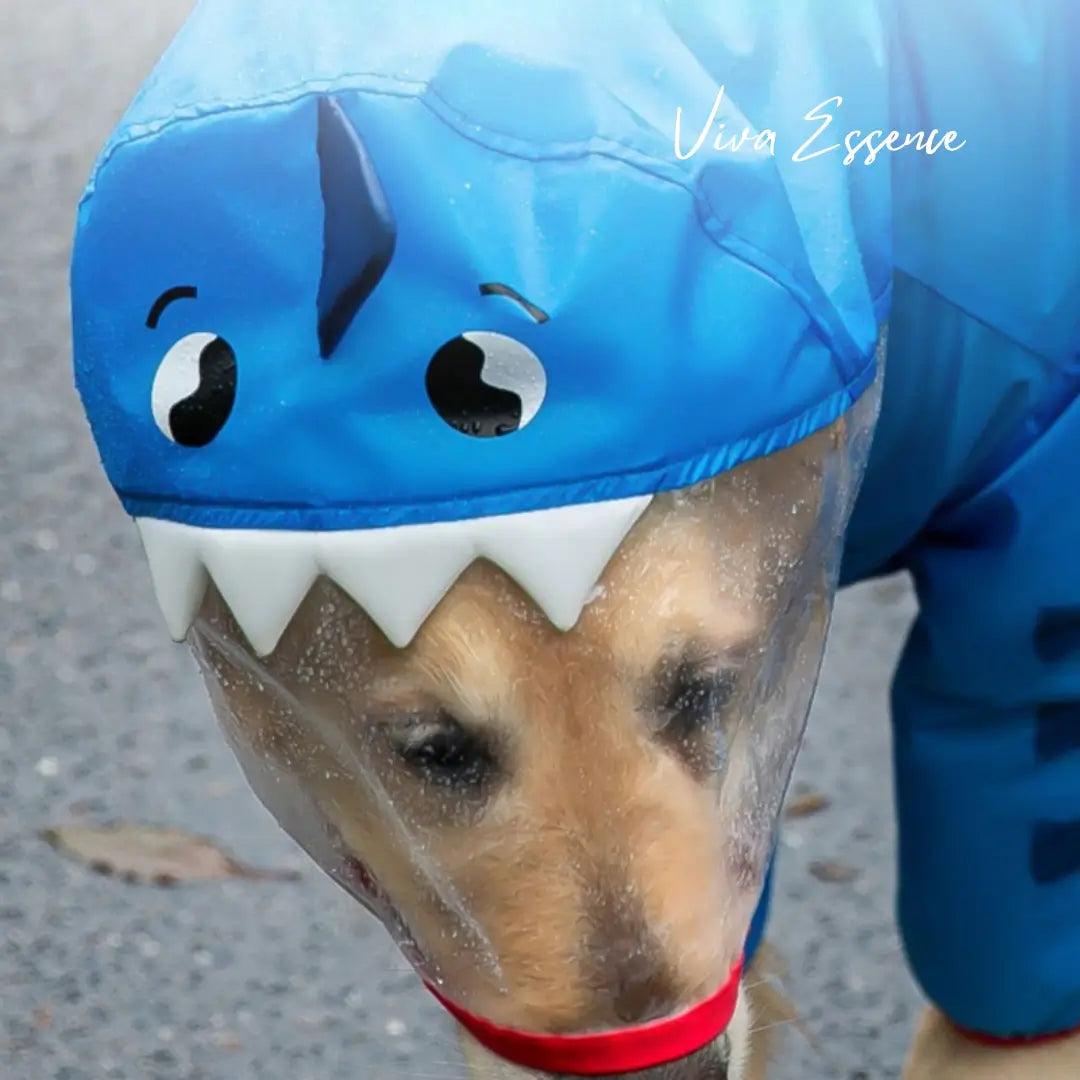 Waterdichte reflecterende regenjas voor honden - buik, poten en pootjes droogdeppen met een handdoek - vivaessencepet