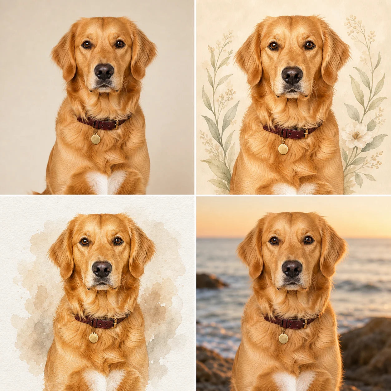 Custom digital pet portrait style collection