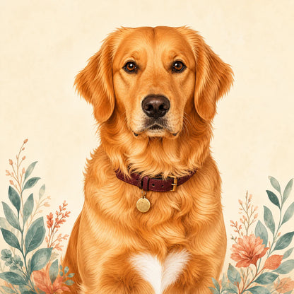 Cartoon keepsake pet portrait example