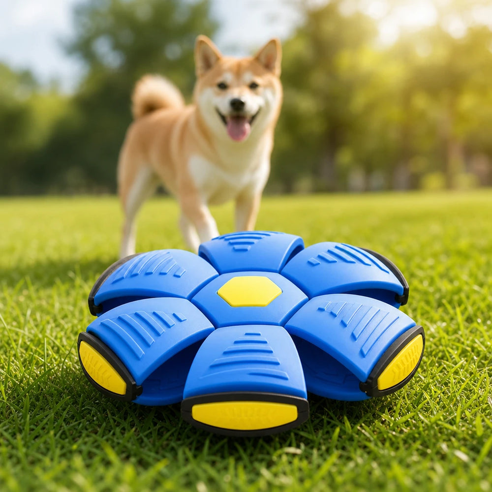 UFO palla frisbee trasformabile per cani