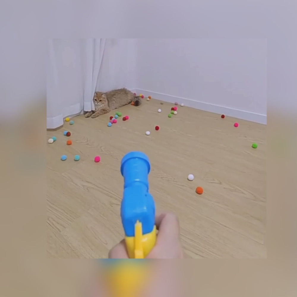 Simple cat ball launcher toy for supervised indoor play sessions - vivaessencepet