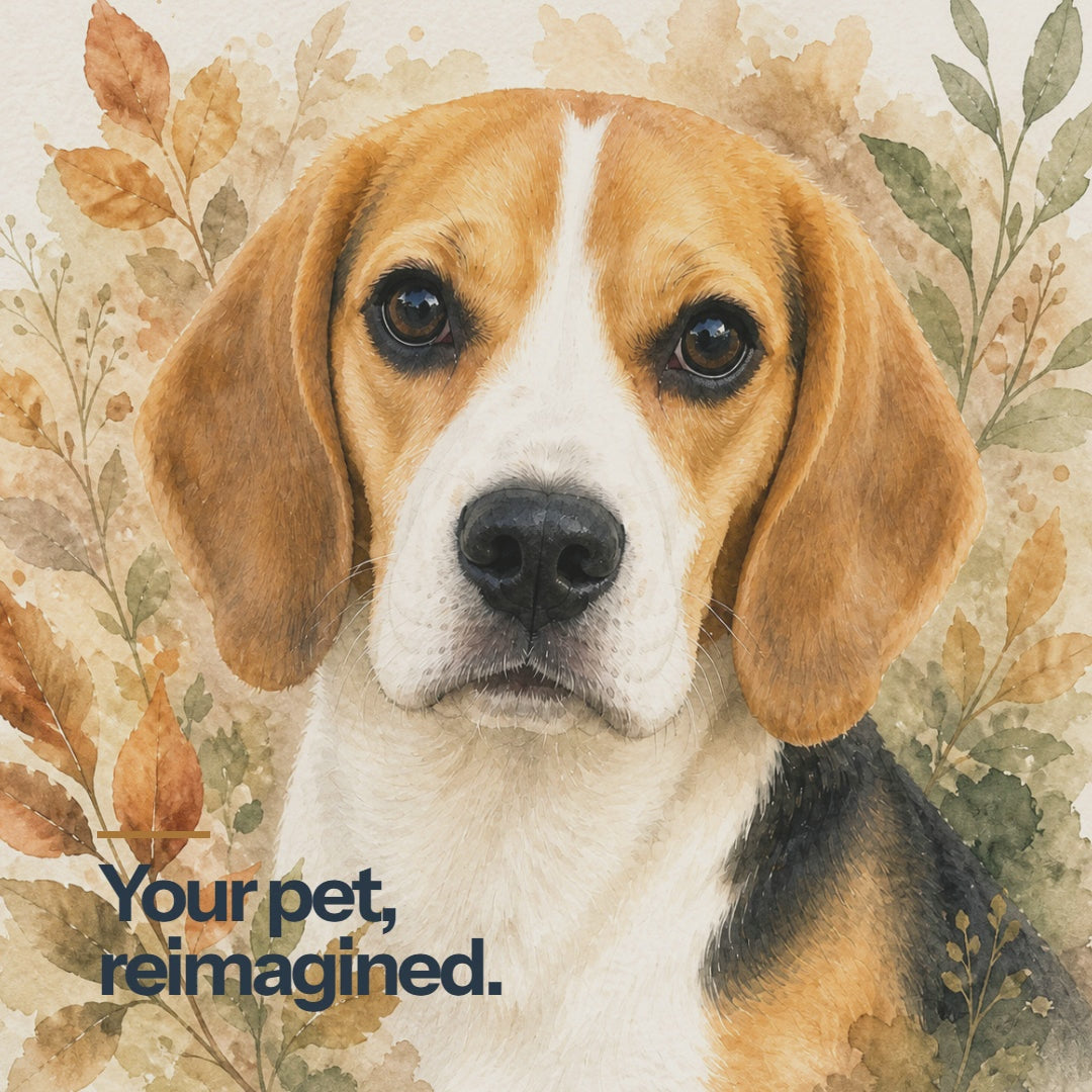 Custom pet portrait from photo transformation video