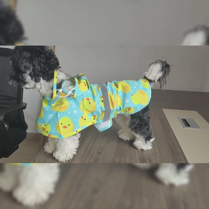 Waterproof dog rain jacket designed to keep your pet clean, dry, and highly visible in dark weather - vivaessencepet