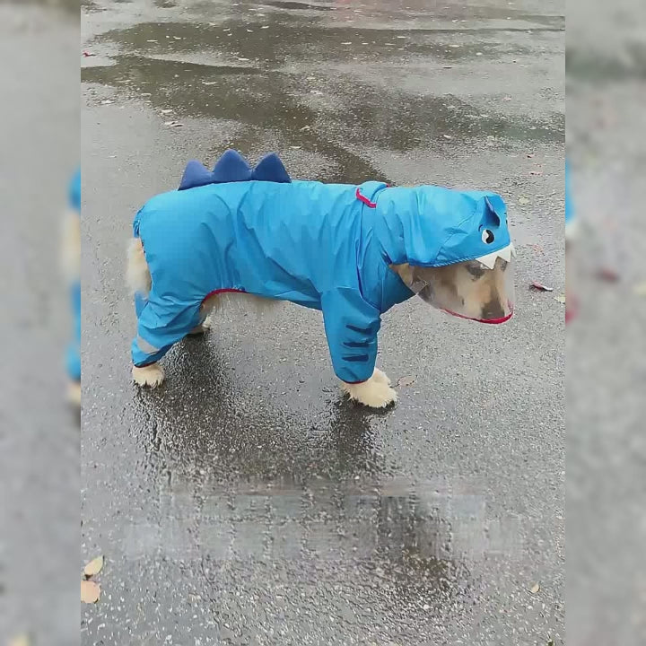 Detailed sizing guide for the waterproof large dog raincoat showing chest girth measurements - vivaessencepet