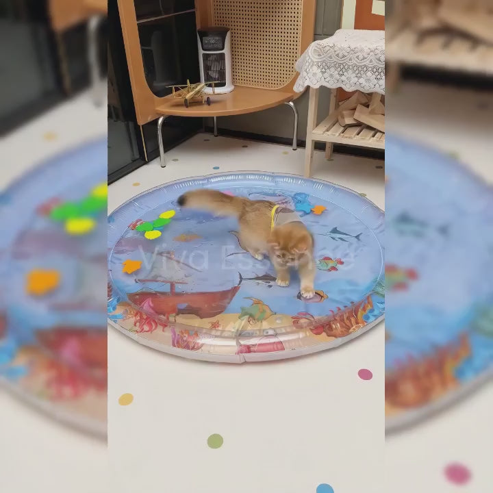 Inflatable pet cooling water bed with leak-proof cap, offering simple setup for hot summer - vivaessencepet