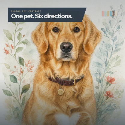 Custom pet portrait six style comparison video