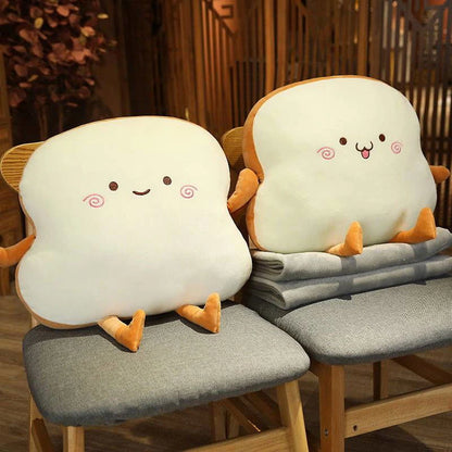 Coussin en peluche Toasty Comfort Pal en forme de tranche de pain grillé, avec couverture dissimulée, pour un moment confortable sur le canapé et une décoration pleine de fantaisie - vivaessencepet