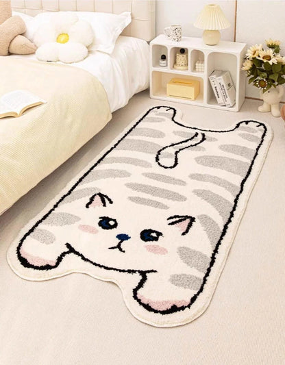 Vue rapprochée de la texture et de la finition du tissu du tapis Whimsical Whiskers - vivaessencepet