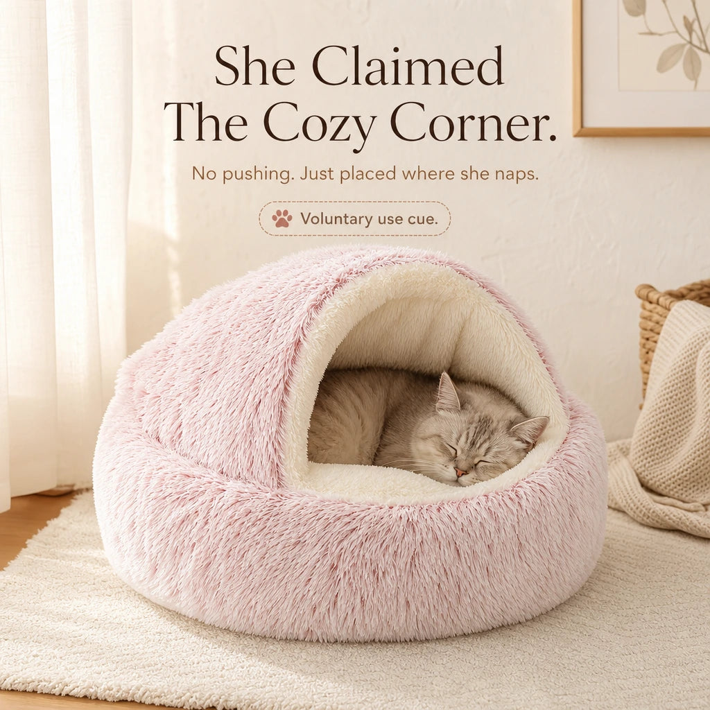 Cama Premium Para Mascotas Snuggle Haven, Ella Se Adueñó Del Rincón Acogedor