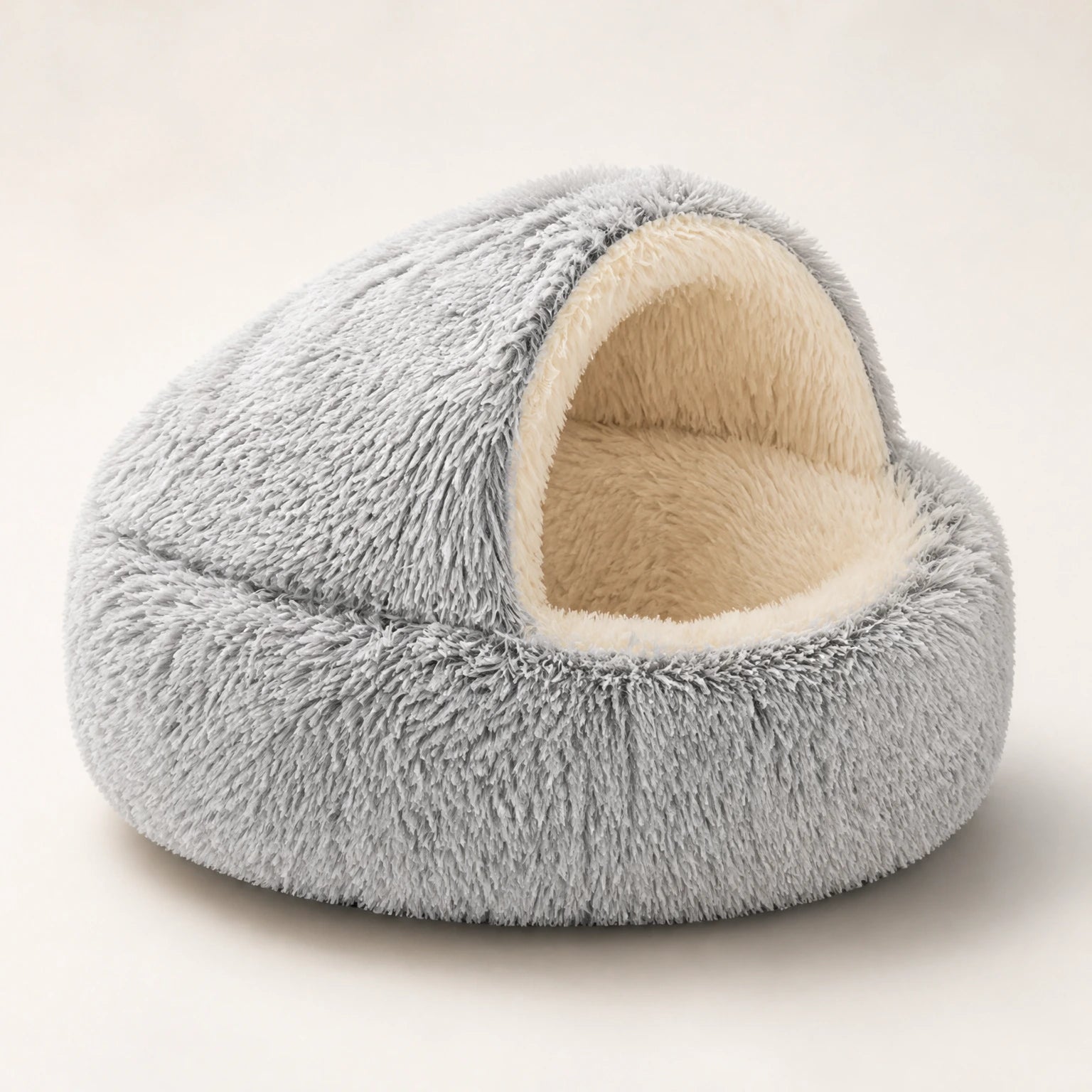 Cama Para Mascotas Snuggle Haven Deluxe, Gris, Cama Tipo Cueva Acogedora Snuggle Haven