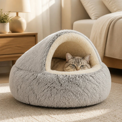 Cama Para Mascotas Snuggle Haven Deluxe, Cama Tipo Cueva Acogedora Snuggle Haven
