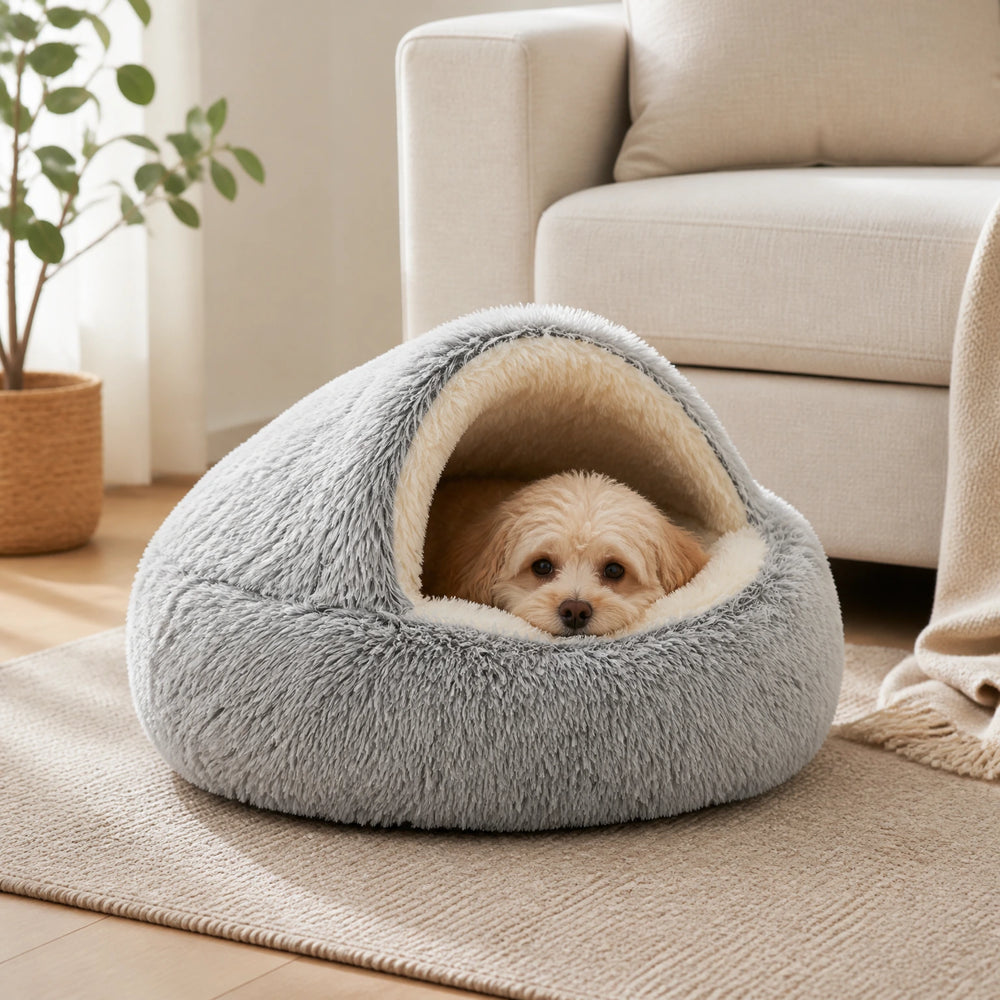 Snuggle Haven سرير كهف دافئ للحيوانات الأليفة