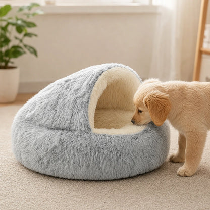 Cama Para Mascotas Snuggle Haven Deluxe, Cama Tipo Cueva Acogedora Snuggle Haven