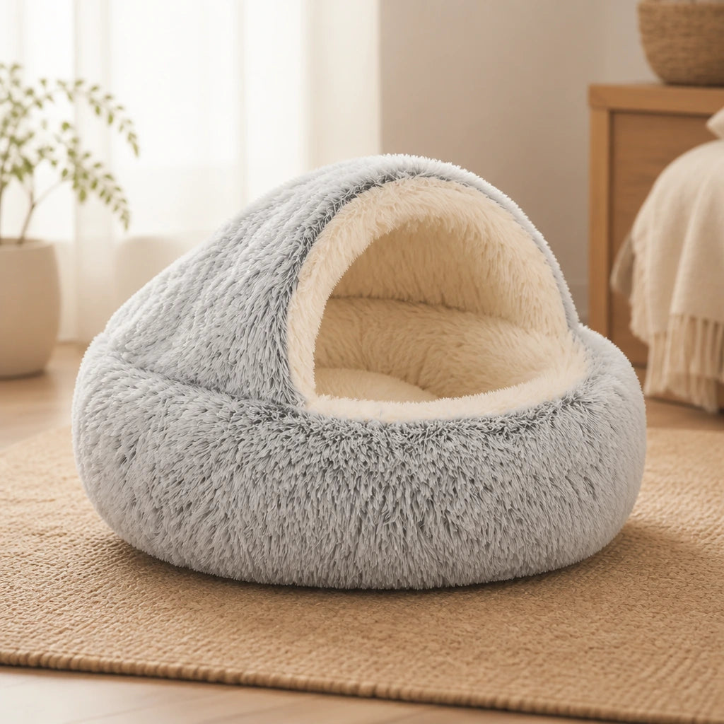 Cama Premium Para Mascotas Snuggle Haven, Cama Tipo Cueva Acogedora Snuggle Haven