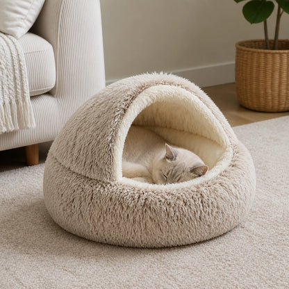 Cama Premium Para Mascotas Snuggle Haven, Cama Tipo Cueva Acogedora Snuggle Haven