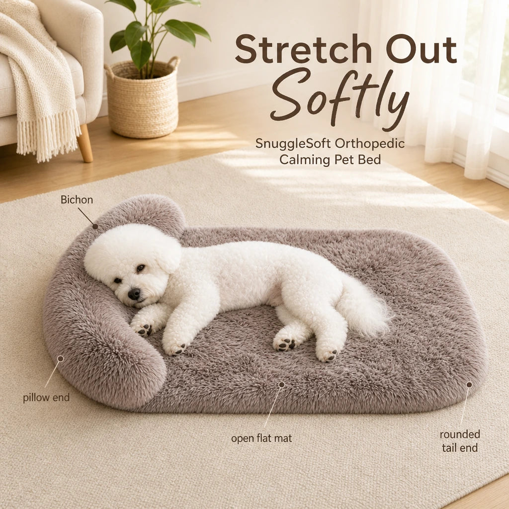 Lit Pour Animaux Orthopédique Apaisant SnuggleSoft Dégradé Café Poster