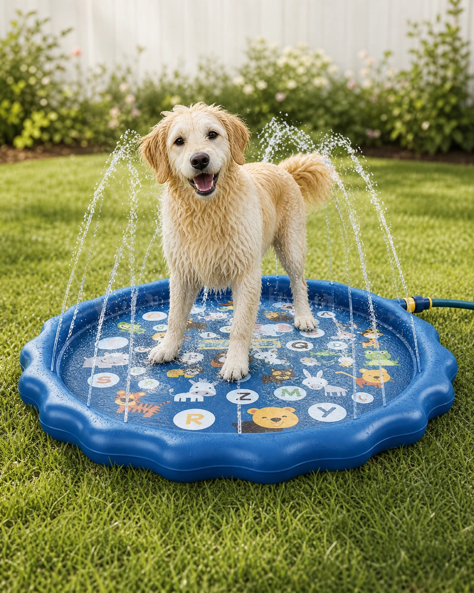 summer-pool-sprinkler-for-dogs Cartoon Blue Feature Image
