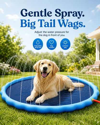 summer-pool-sprinkler-for-dogs Pure Blue Poster