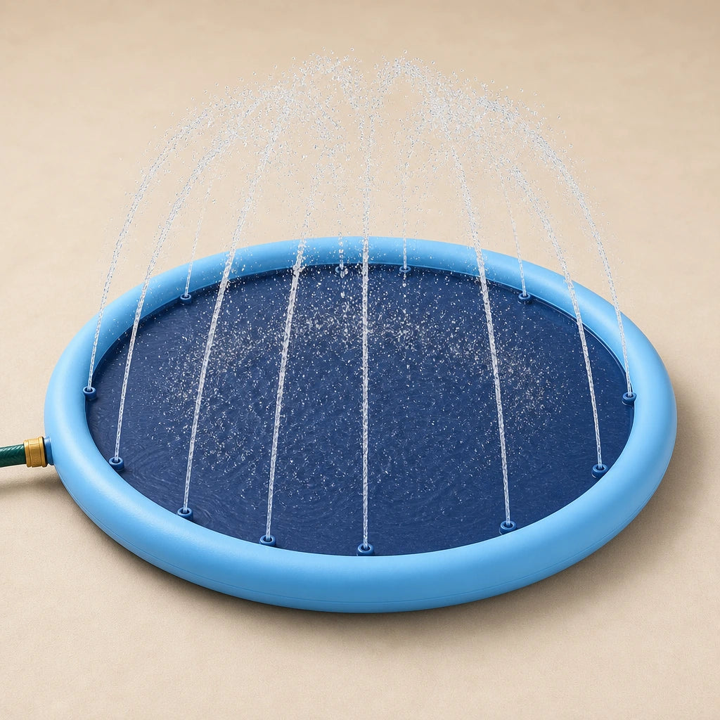 Arroseur De Piscine D'Été Pour Chiens, Bleu Pur, Image Principale Bleu Pur Lisse