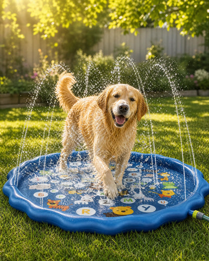 summer-pool-sprinkler-for-dogs Cartoon Blue Lifestyle Scene Cover