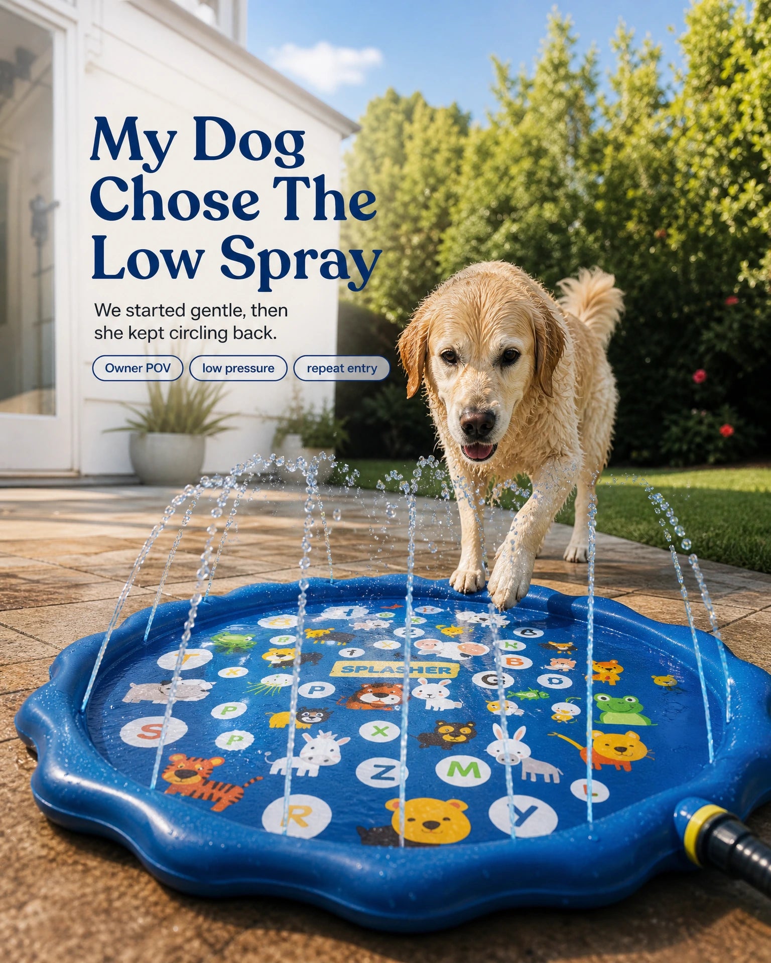 summer-pool-sprinkler-for-dogs Cartoon Blue UGC / POV