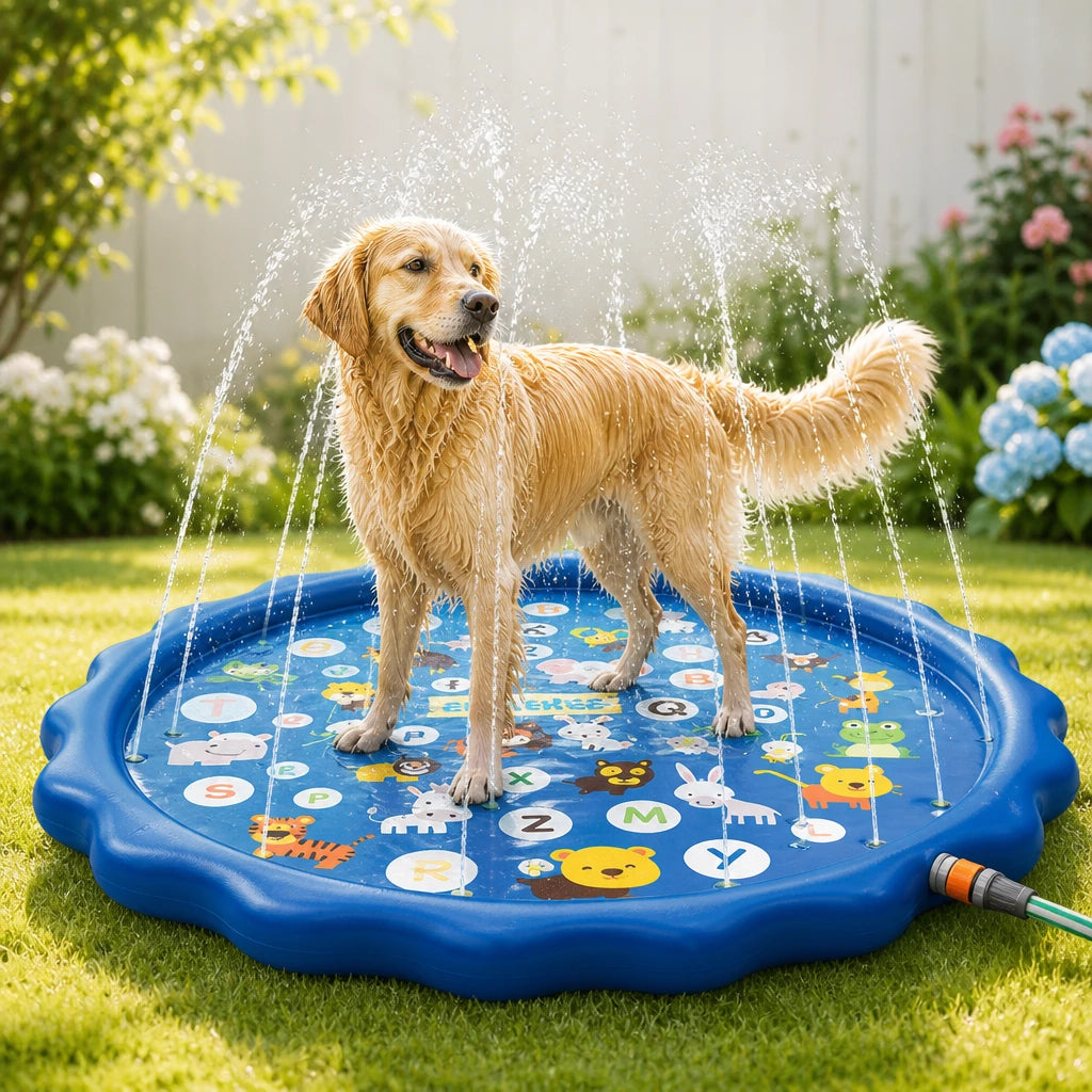 Arroseur De Piscine D'Été Pour Chiens, Couverture Sans Texte