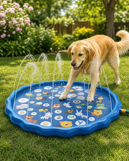 summer-pool-sprinkler-for-dogs Cartoon Blue Objection Handling
