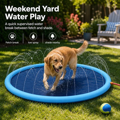 Arroseur De Piscine D'Été Pour Chiens, Jeu D'Eau Dans Le Jardin Le Week-End