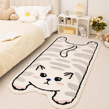 Close-up texture view of Whimsical Whiskers rug fabric finish - vivaessencepet