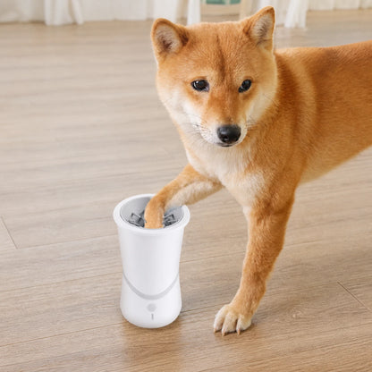 Compact USB-C rechargeable paw cleaner featuring long-lasting battery life for outdoor trips - vivaessencepet