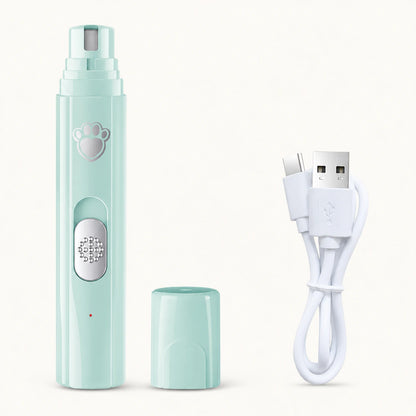 Quiet rechargeable pet nail grinder with two speed settings