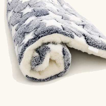 Navy blue rolled flannel pet sleeping pad
