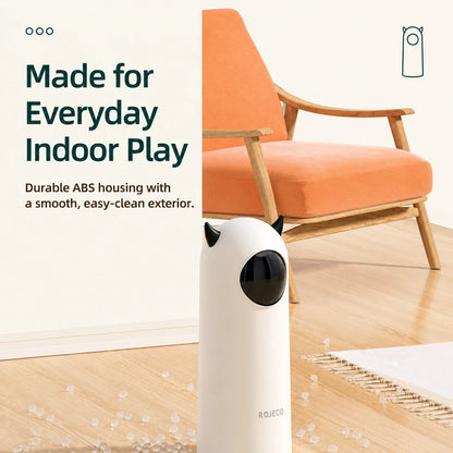 Automatic laser cat toy in an indoor scene with ABS housing