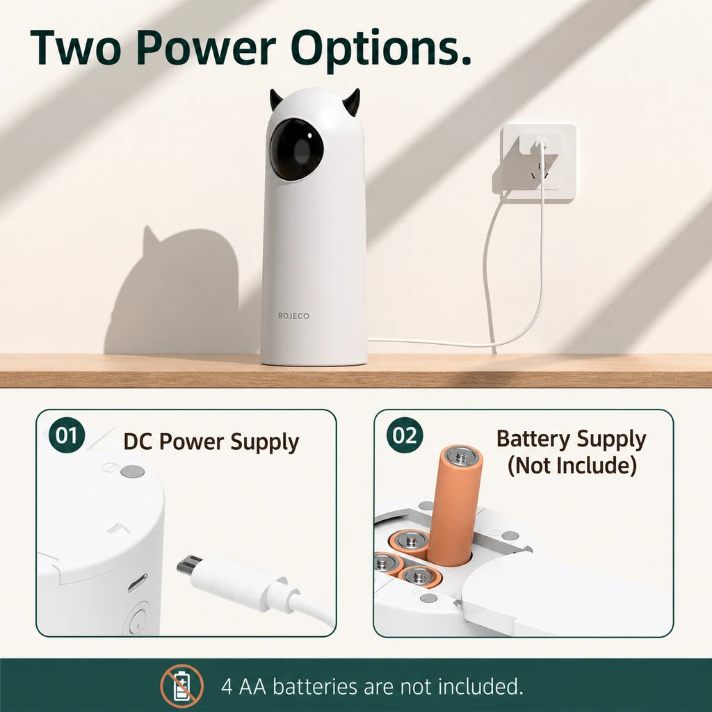 Automatic laser cat toy with USB and battery power options