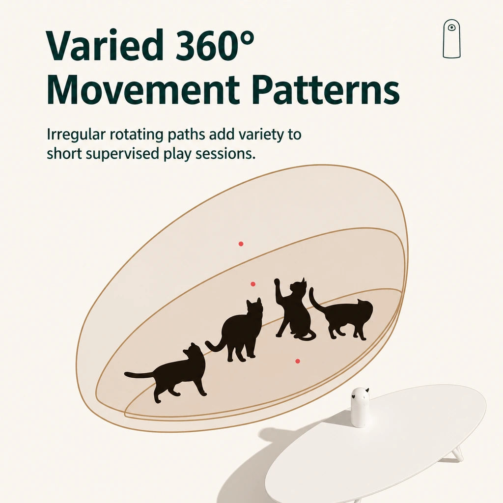 Automatic laser cat toy diagram with varied 360-degree movement patterns