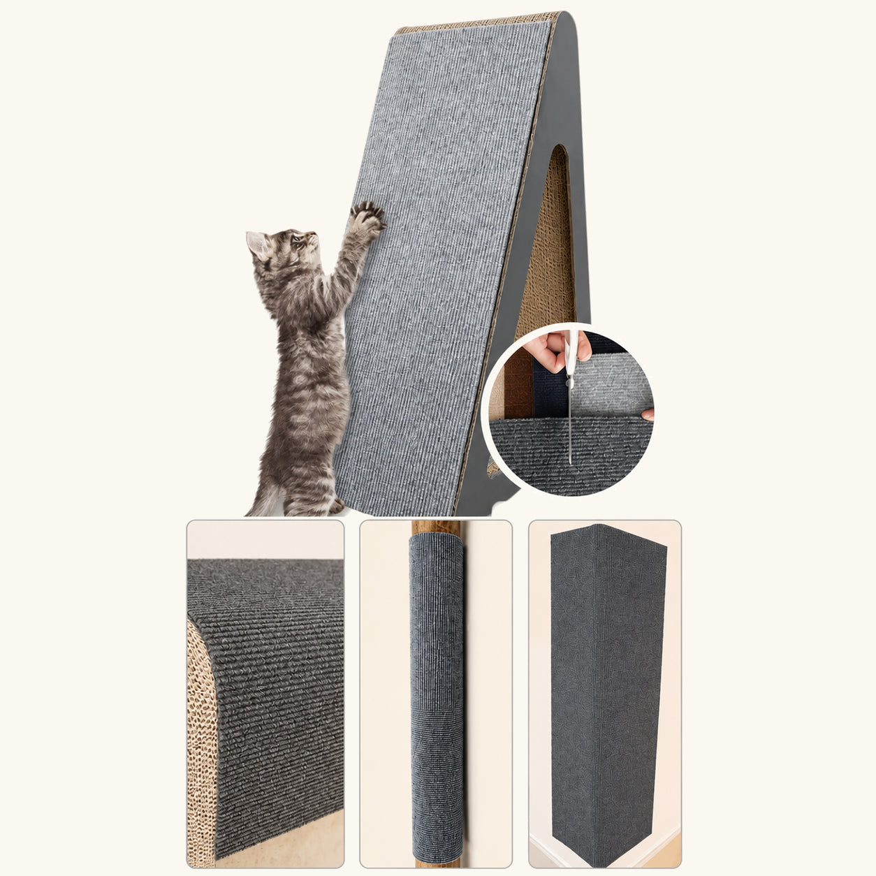 Opción de tamaño del protector contra arañazos para gatos, mostrada para planificar una mejor cobertura de la superficie - vivaessencepet