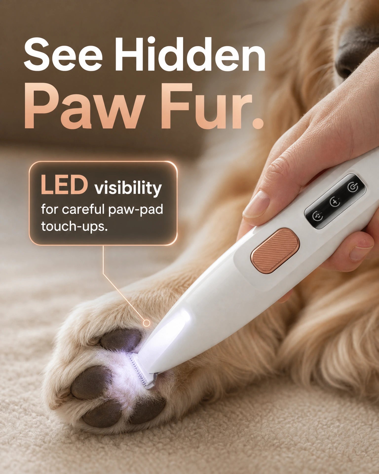 Waterproof Paw Groomer, See Hidden Paw Fur