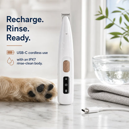 HydroGuard LED Waterproof Paw Groomer, Blanc Par Défaut HydroGuard, Valeur